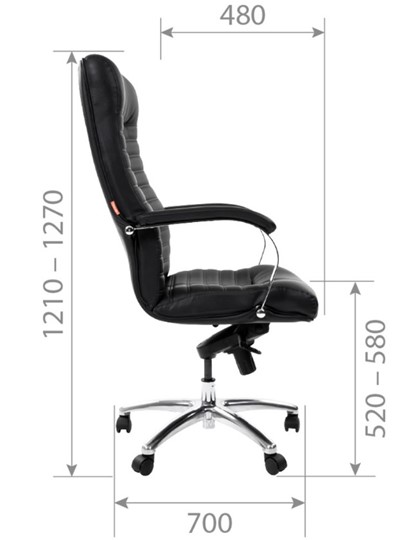 Офисное кресло CHAIRMAN 480 экожа черная в Элисте - изображение 4