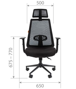 Кресло компьютерное CHAIRMAN 535 BLACK Сетчатый акрил черный / Полиэстер черный в Элисте - предосмотр 4