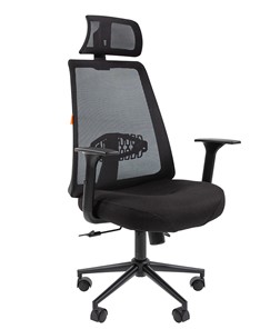 Кресло компьютерное CHAIRMAN 535 BLACK Сетчатый акрил черный / Полиэстер черный в Элисте - предосмотр
