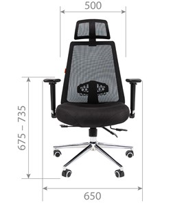 Офисное кресло CHAIRMAN 535 LUX сетчатый акрил черный / полиэстер черный в Элисте - предосмотр 4