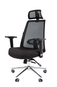 Офисное кресло CHAIRMAN 535 LUX сетчатый акрил черный / полиэстер черный в Элисте - предосмотр 3