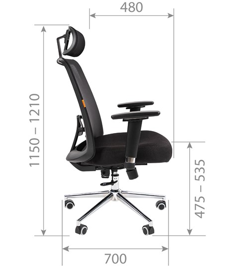Офисное кресло CHAIRMAN 535 LUX сетчатый акрил черный / полиэстер черный в Элисте - изображение 5