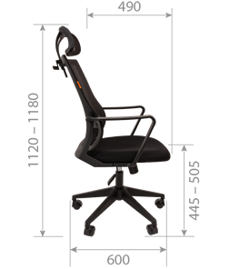 Офисное кресло CHAIRMAN 545 сетка/ткань серый в Элисте - предосмотр 2