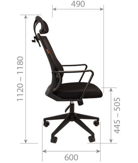 Офисное кресло CHAIRMAN 545 сетка/ткань серый в Элисте - изображение 2