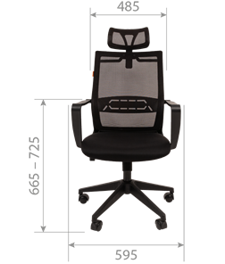 Кресло офисное CHAIRMAN 545 сетка/ткань черный в Элисте - предосмотр 3