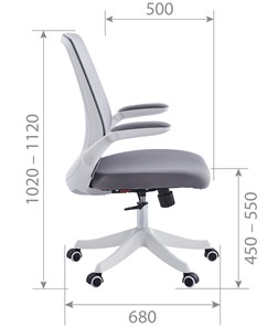 Офисное кресло CHAIRMAN 565, сетчатый акрил серый / полиэстер серый в Элисте - предосмотр 4