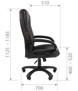 Офисное кресло CHAIRMAN 600 экокожа черная в Элисте - предосмотр 4