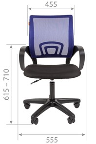 Кресло офисное CHAIRMAN 696 black LT, голубое в Элисте - предосмотр 1