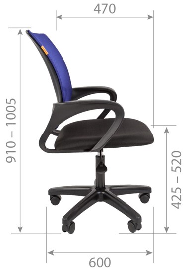 Кресло офисное CHAIRMAN 696 black LT, синий в Элисте - изображение 4
