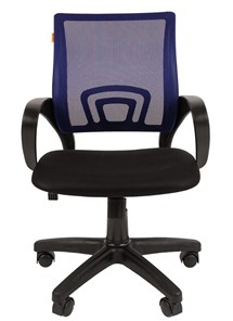 Кресло компьютерное CHAIRMAN 696 black Сетчатый акрил DW61 синий в Элисте - предосмотр 1