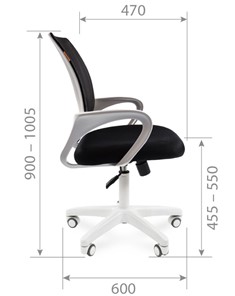 Кресло компьютерное CHAIRMAN 696 white, черный в Элисте - предосмотр 2