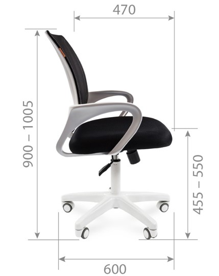 Кресло компьютерное CHAIRMAN 696 white, черный в Элисте - изображение 2