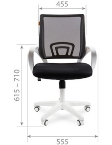 Кресло компьютерное CHAIRMAN 696 white, черный в Элисте - предосмотр 1