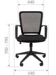 Кресло компьютерное CHAIRMAN 698 black TW, ткань, цвет серый в Элисте - предосмотр 1