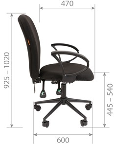 Офисное кресло CHAIRMAN 9801 BLACK, черное в Элисте - предосмотр 4