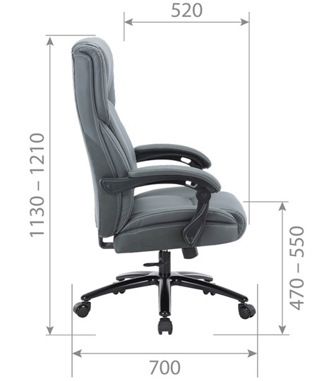 Кресло офисное CHAIRMAN CH415 эко кожа серая в Элисте - изображение 4