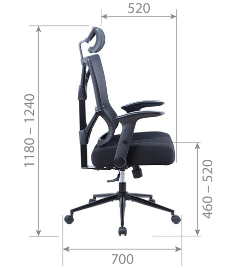 Офисное кресло CHAIRMAN CH566 сетчатый акрил черный / полиэстер черный в Элисте - изображение 5
