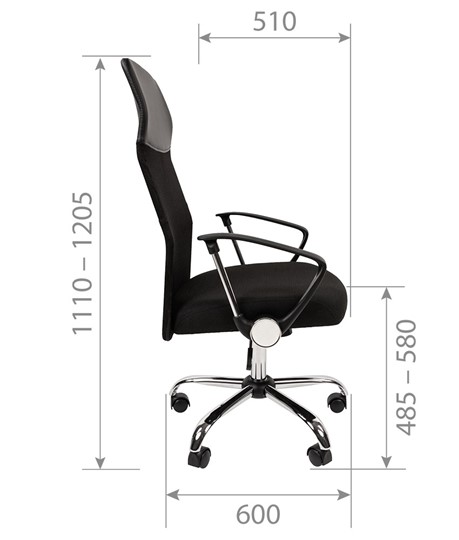 Кресло CHAIRMAN CH610 N, черный в Элисте - изображение 2