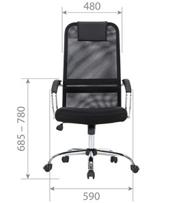Офисное кресло CHAIRMAN CH612 Сетчатый акрил / Ткань стандарт / Экокожа, черный в Элисте - предосмотр 3