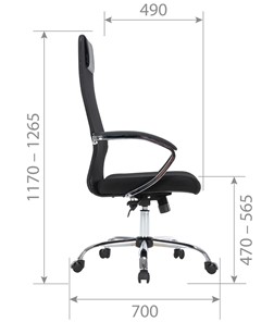 Офисное кресло CHAIRMAN CH612 Сетчатый акрил / Ткань стандарт / Экокожа, черный в Элисте - предосмотр 4