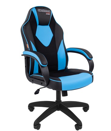 Кресло CHAIRMAN GAME 17, цвет черный / голубой в Элисте - изображение