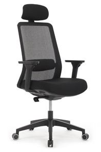 Офисное кресло Design WORK W-218C, Чёрный пластик/Чёрная сетка в Элисте