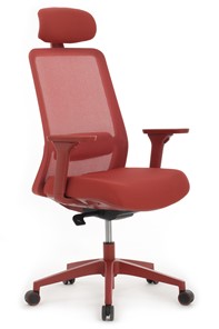 Кресло офисное Design WORK W-218C, Красный пластик/Красная сетка в Элисте - предосмотр