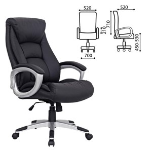 Компьютерное кресло из натуральной кожи BRABIX "Grand EX-500", черное, 530861 в Элисте - предосмотр 1