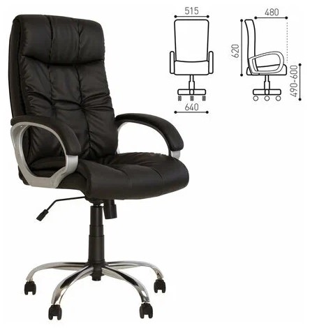 Офисное кресло MATRIX (CHR68) экокожа ECO-30 черная в Элисте - изображение 1