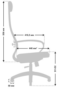 Кресло офисное МЕТТА B 1m 5/K116, Основание 17832 темно-коричневый в Элисте - предосмотр 3