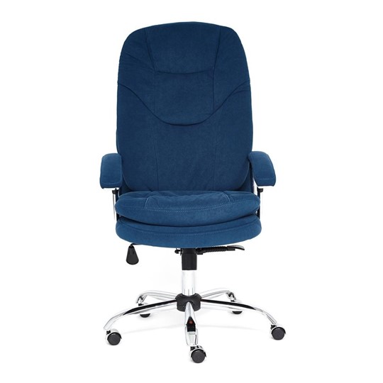 Кресло компьютерное SOFTY LUX флок, синий, арт.13592 в Элисте - изображение 1