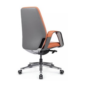 Офисное кресло Napoli-M (YZPN-YR021), Оранжевая кожа/Серая кожа в Элисте - предосмотр 2