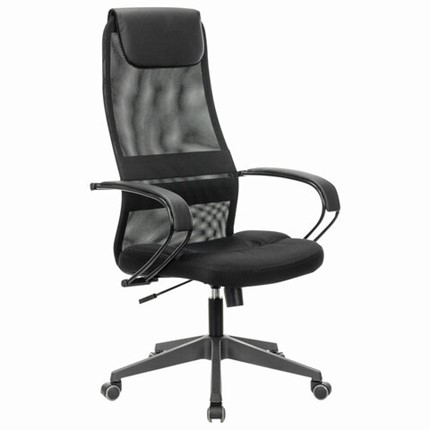 Офисное кресло Brabix Premium Stalker EX-608 PL (ткань-сетка/кожзам, черное) в Элисте - изображение