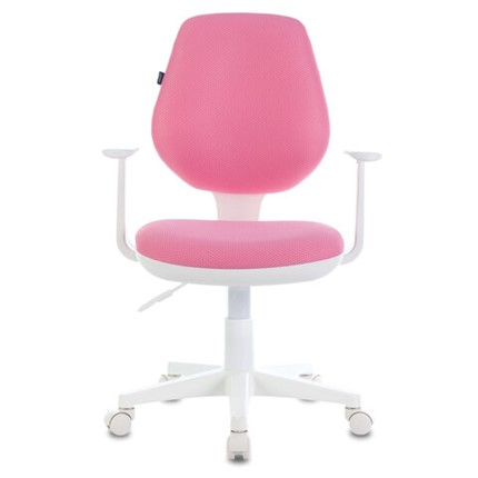 Кресло Brabix Fancy MG-201W (с подлокотниками, пластик белый, розовое) в Элисте - изображение