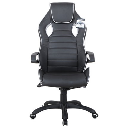 Кресло компьютерное Brabix Techno Pro GM-003 (экокожа, черное/серое, вставки серые) в Элисте - изображение
