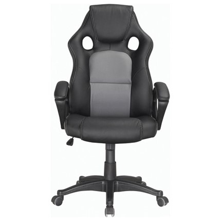 Кресло офисное Brabix Rider Plus EX-544 КОМФОРТ (экокожа, черное/серое) 531582 в Элисте - изображение