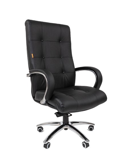Кресло компьютерное CHAIRMAN 424 Кожа черная в Элисте - изображение 1