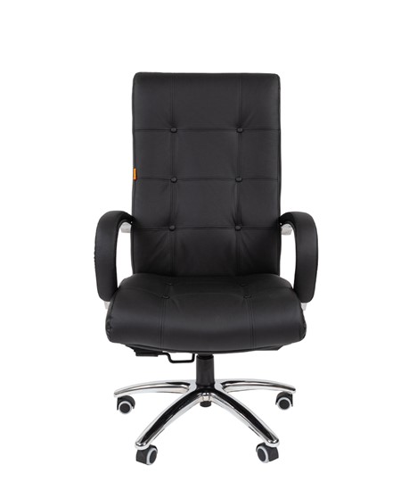 Кресло компьютерное CHAIRMAN 424 Кожа черная в Элисте - изображение 2