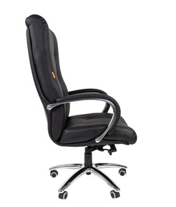 Кресло компьютерное CHAIRMAN 424 Кожа черная в Элисте - предосмотр 3
