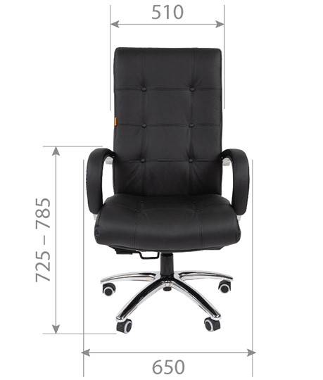 Кресло компьютерное CHAIRMAN 424 Кожа черная в Элисте - изображение 4