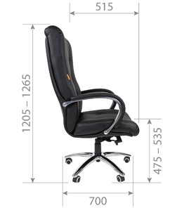 Кресло компьютерное CHAIRMAN 424 Кожа черная в Элисте - предосмотр 5