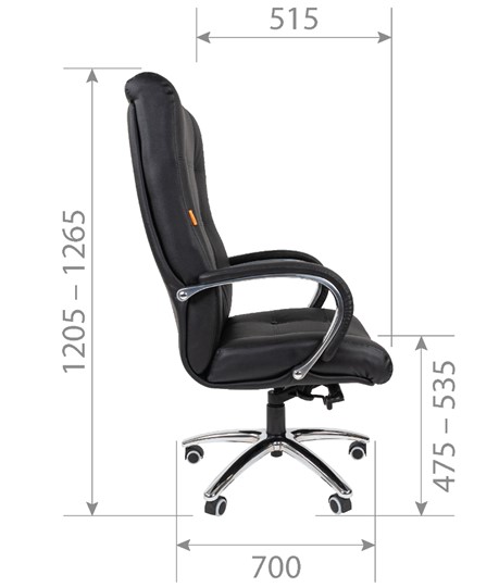 Кресло компьютерное CHAIRMAN 424 Кожа черная в Элисте - изображение 5