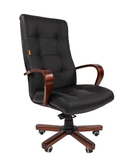 Офисное кресло CHAIRMAN 424 WD Кожа черная в Элисте - изображение 1