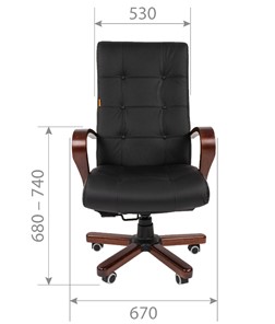 Офисное кресло CHAIRMAN 424 WD Кожа черная в Элисте - предосмотр 4