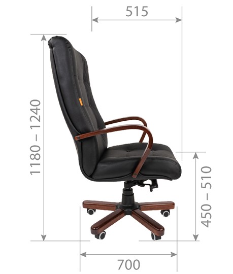 Офисное кресло CHAIRMAN 424 WD Кожа черная в Элисте - изображение 5