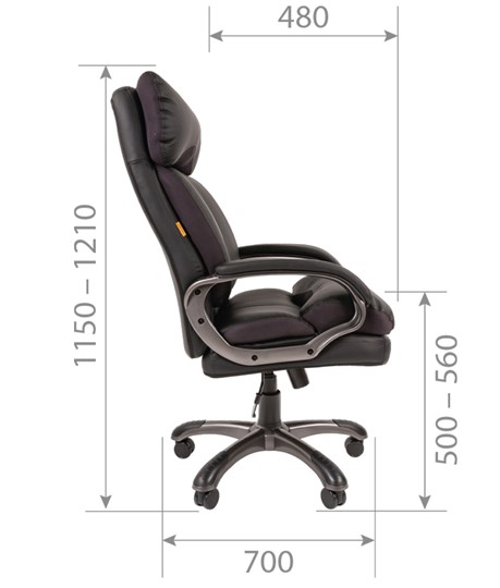 Компьютерное кресло CHAIRMAN 505 Экокожа черная в Элисте - изображение 5