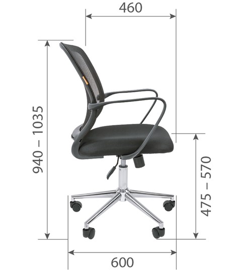 Кресло CHAIRMAN 698 CHROME new Сетка TW-04 (серый) в Элисте - изображение 5