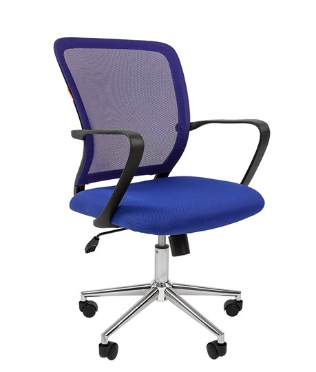 Кресло офисное CHAIRMAN 698 CHROME new Сетка TW-05 (синий) в Элисте - изображение 1