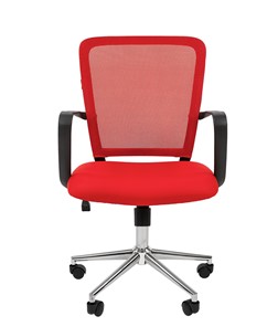 Кресло офисное CHAIRMAN 698 CHROME new Сетка TW-69 (красный) в Элисте - предосмотр 2
