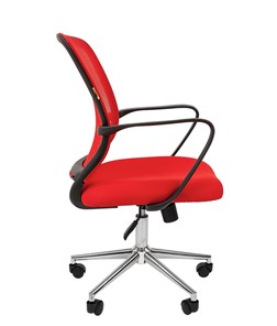 Кресло офисное CHAIRMAN 698 CHROME new Сетка TW-69 (красный) в Элисте - предосмотр 3